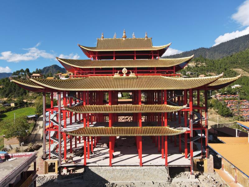 德欽玉珠寺大殿鋼結構工程